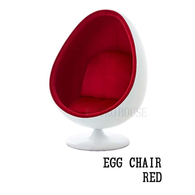 在庫有り お買い得 エッグチェアレッド赤椅子ソファー一人用 - 通販