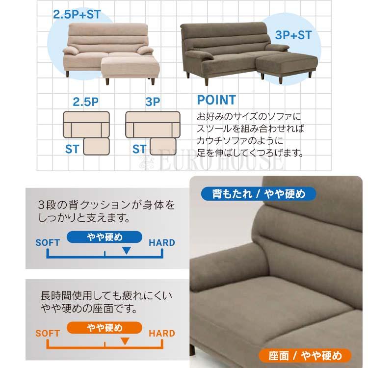 ブラウンファブリックソファ 2.5人掛け ソファ ソファー 2.5Pソファ 2.5人掛け 2.5P FAB ファブリックソファ