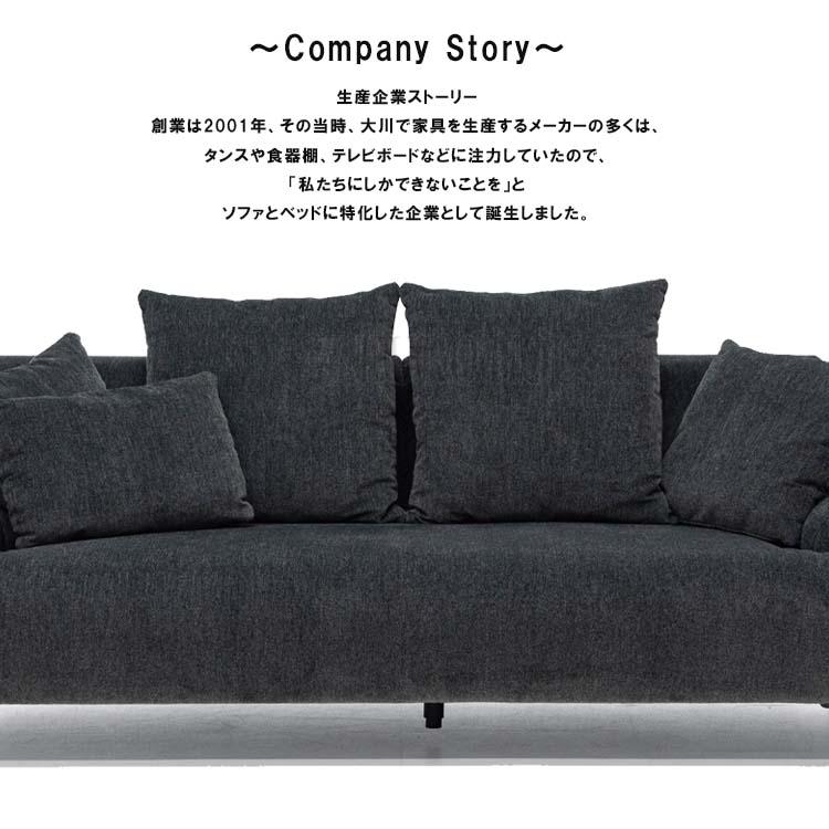ソファ 3P 3人掛 + ST FAB GY グレー W200 クッション付 脚取外し可