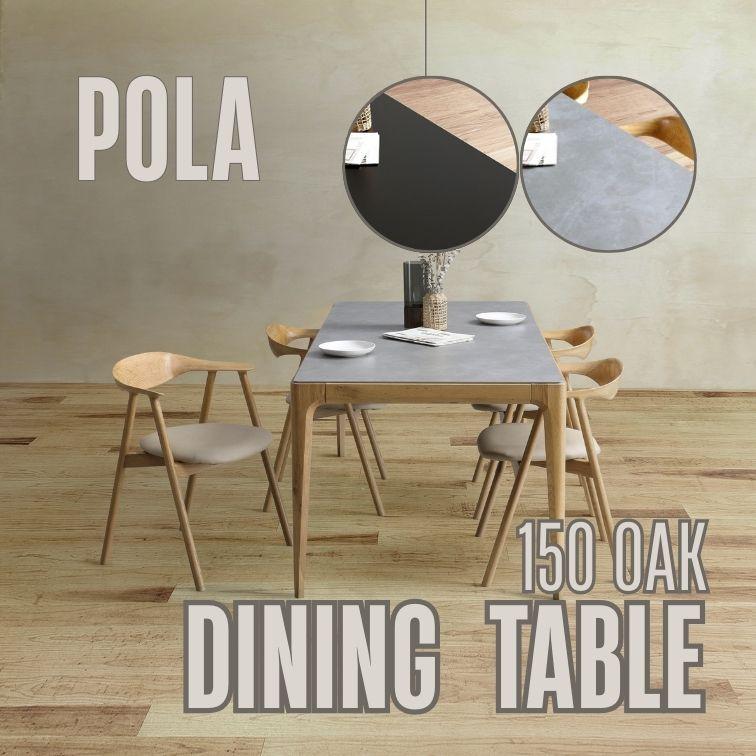 【希少品！】ポーラ　記念品　テーブル セラミック天板テーブル 150 ポーラ Pola オーク 石目BLACK マーブル