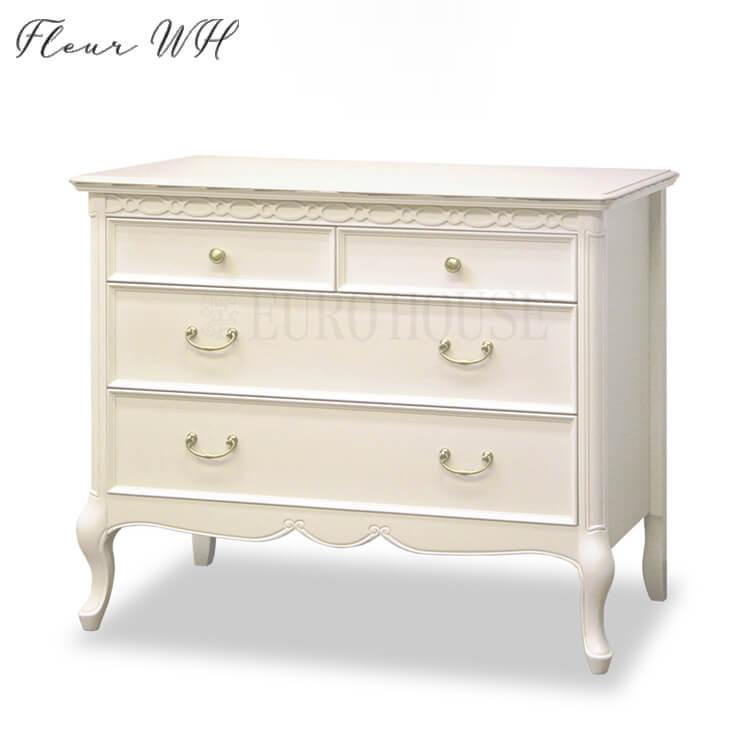 【美品】フルール Fleur WH チェスト 85 ホワイト チェスト 東海家具 東海家具工業 収納 チェスト チェスト85 ホワイト WH アイボリー