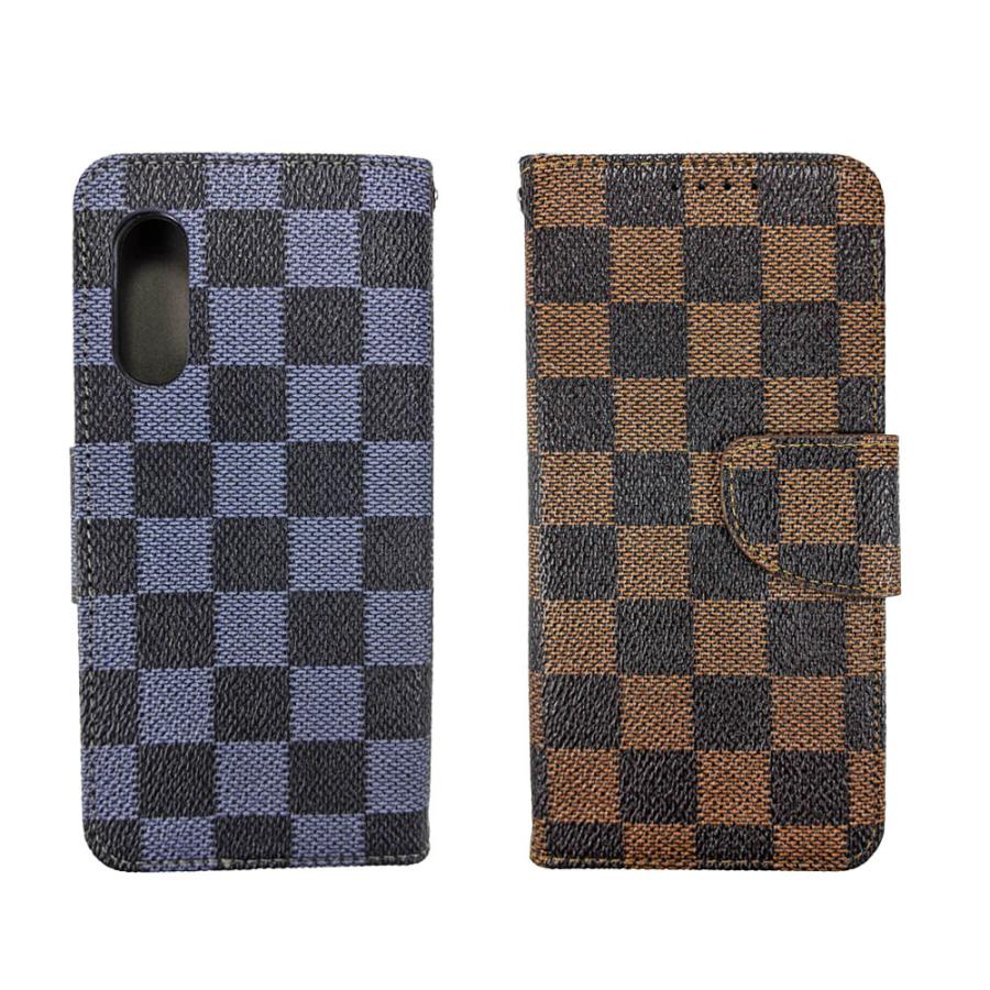 Sense3 lite basic Sense2 androidone S7 S5 SH-M12 SH-RM12 SHV45 SH-02M ケース 手帳型 レザー 革 カバー 通販 格子柄 チェック おしゃれ 送料無料 茶色 | 