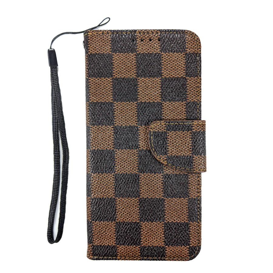 Sense3 lite basic Sense2 androidone S7 S5 SH-M12 SH-RM12 SHV45 SH-02M ケース 手帳型 レザー 革 カバー 通販 格子柄 チェック おしゃれ 送料無料 茶色 |  | 01