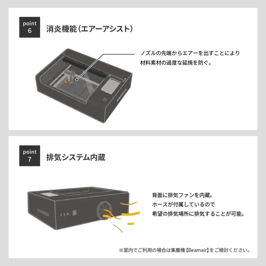 [特価]正規代理店 レーザー加工機 beamo CO2レーザー MBT-Beamo | カット 彫刻 レーザーカッター 小型 卓上 家庭用 自作 木材 [6/27(木)注文分まで]｜europort｜11