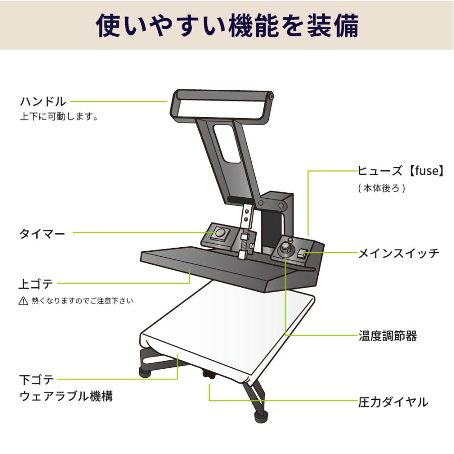 手動アイロンプレス機 ヘラクレスワイドプラス 500×400mm PH-5040P