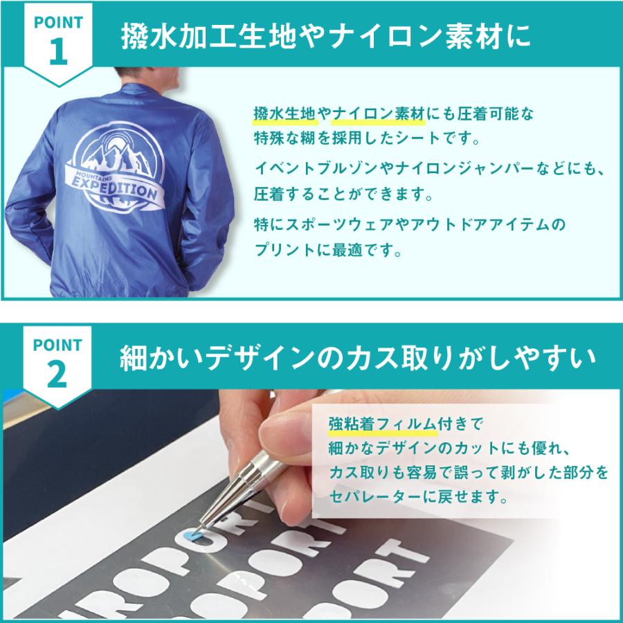 撥水・ナイロン生地用 RWG 金 銀 195mm×50cm切売 カッティング用