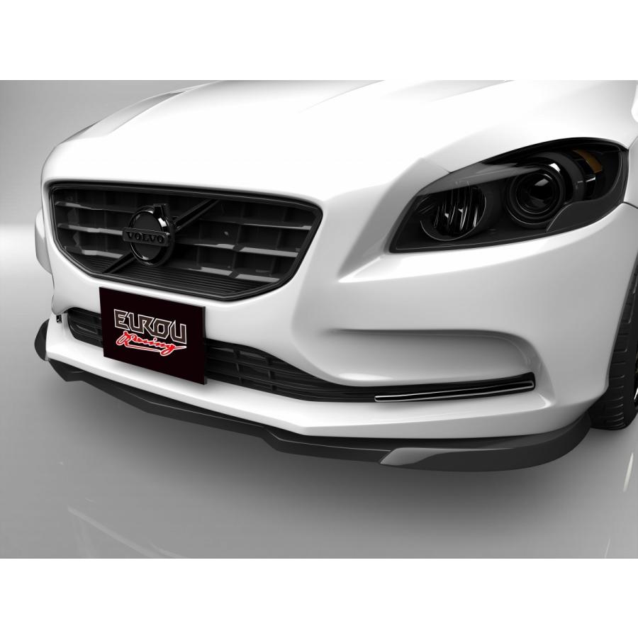 車のパーツ VOLVO V40 T4 VOLVO V40 madphat FRONT SPOILER 綾織りカーボン製 T4/T4 SE用