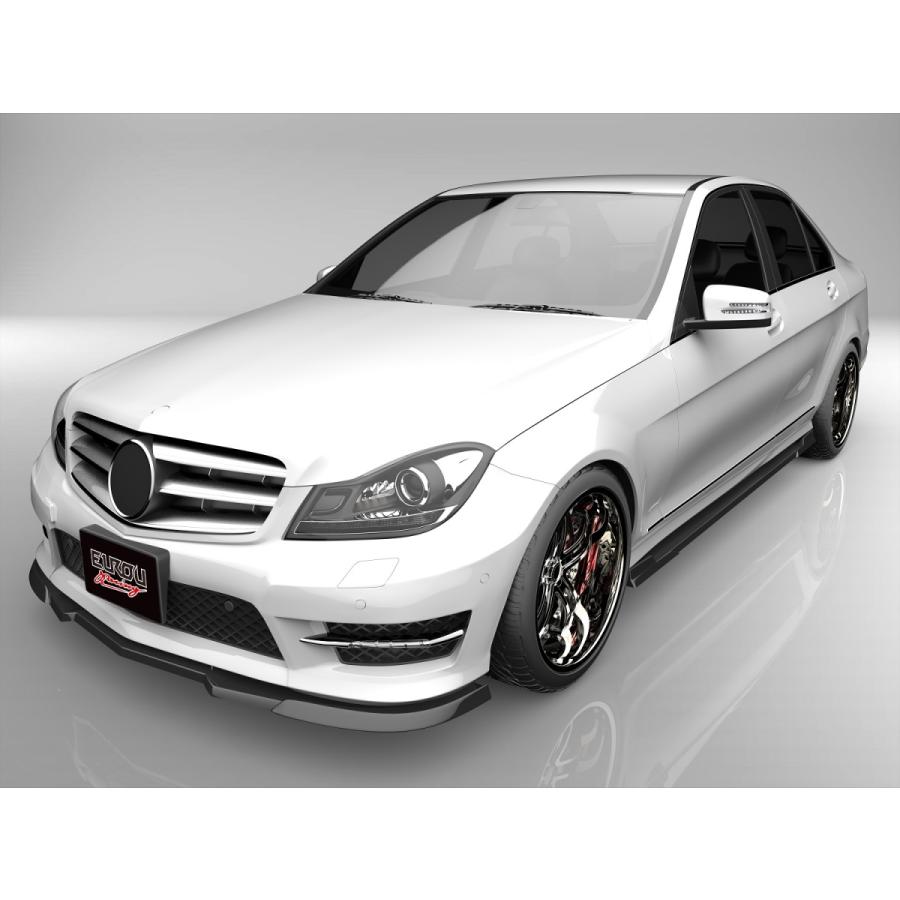 メルセデスベンツ Cクラス W204 204049 204048 204047 204057 後期 AMGスポーツ フロントアンダースポイラー サイドステップ 2点キット エアロパーツ