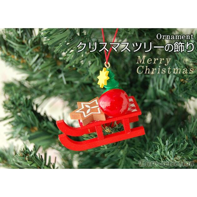 クリスマスツリーの飾り　オーナメント　お菓子のソリ　ドイツの木のおもちゃ　 ザイフェン｜eushop