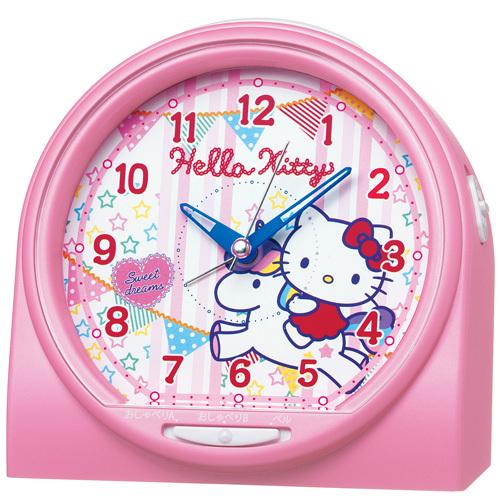 セイコー クロック 目覚まし時計 ハローキティ おしゃべり アラーム アナログ ピンク パール CQ134P SEIKO | SEIKO