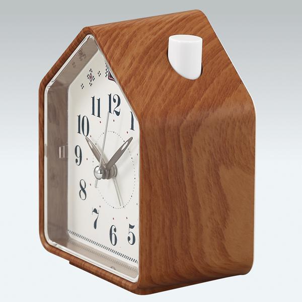 セイコー クロック 目覚まし時計 ネイチャーサウンド アナログ 切替式 アラーム PYXIS ピクシス 茶 木目 模様 NR444A SEIKO | SEIKO | 02