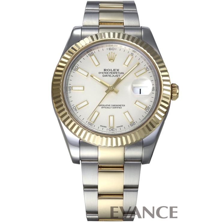 （中古）ロレックス デイトジャストII 116333 アイボリー ランダム番 メンズ ROLEX｜evance-web｜02