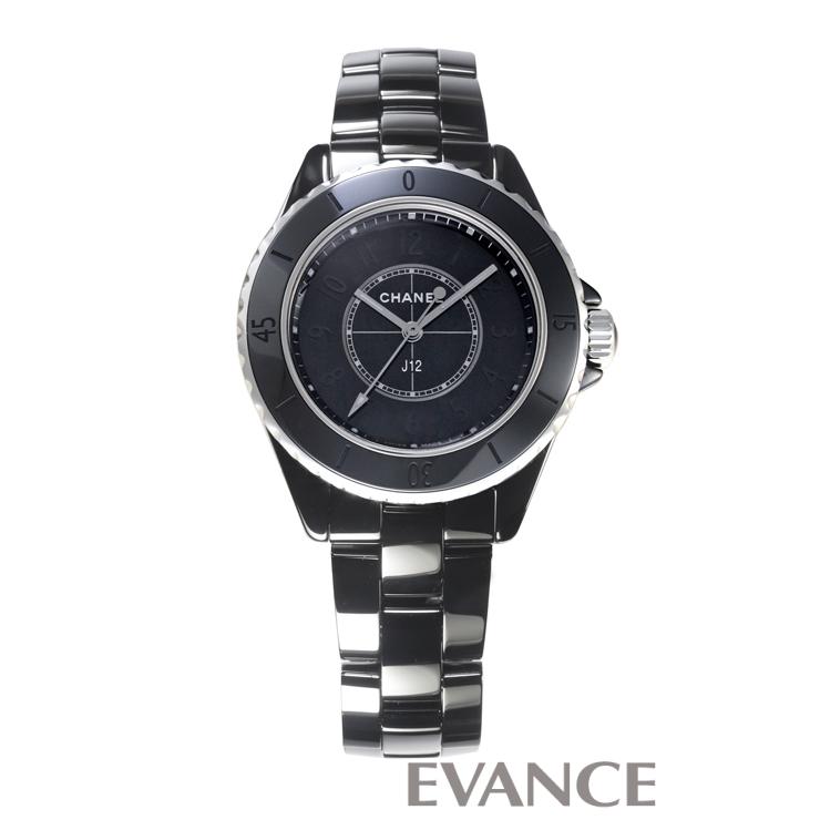 J12 【中古】 シャネル ファントム 1200本限定 33mm H6346 ブラック  