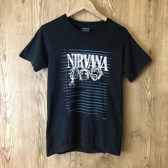 90s VINTAGE NIRVANA 落書き 似顔絵 スケッチブック T-sh