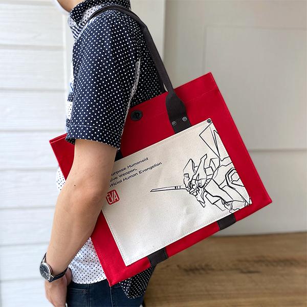 エヴァンゲリオン X 犬印鞄製作所 6号帆布トートバッグ 中 赤 生成り E Evangelion Store Yahoo 店 通販 Yahoo ショッピング