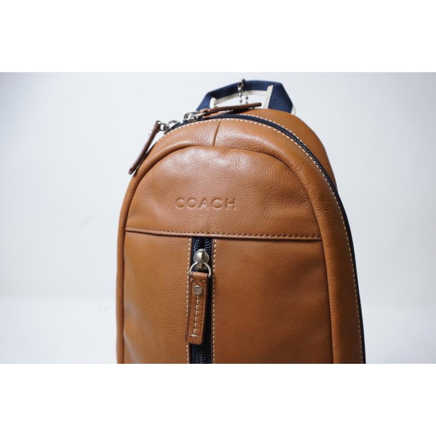 美品 COACH コーチ ヘリテージウェブレザースリングパック ボディ