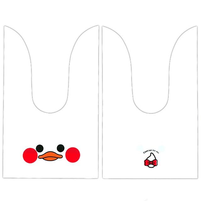 かわいい耳付き袋（小）　あひる（白）　５０枚入｜event-goods