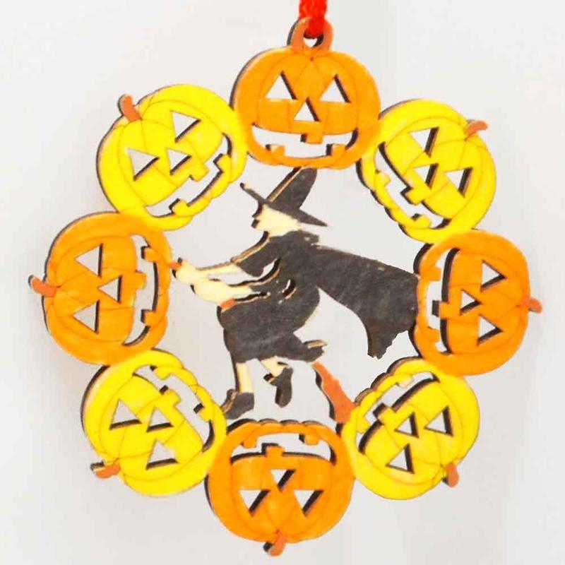 ハロウィン工作 色塗りボード ウィッチ 3枚セット / オーナメント 吊り 