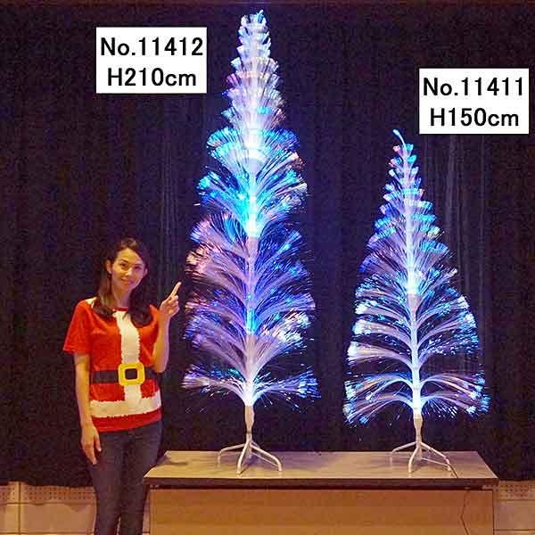 クリスマス 装飾 クリスタルファイバーツリー H210cm/動画有 [大型商品