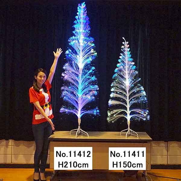 クリスマス 装飾 クリスタルファイバーツリー H210cm/動画有 [大型商品