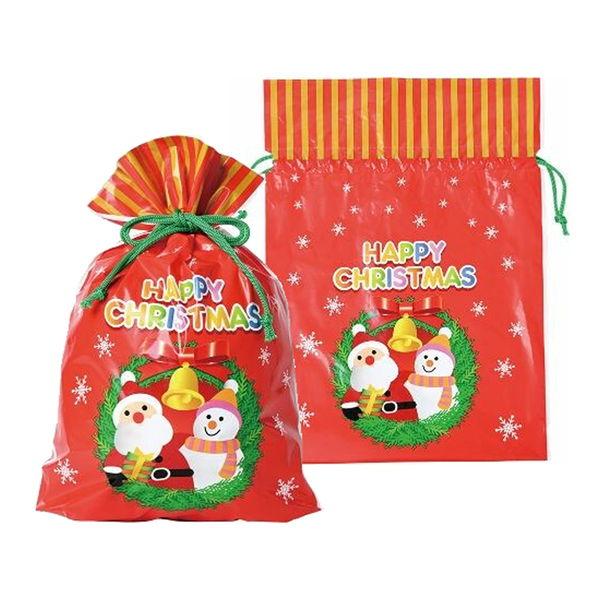 クリスマス巾着ビニールギフトバッグ　20個｜プレゼント 袋 景品 粗品｜event-ya｜04
