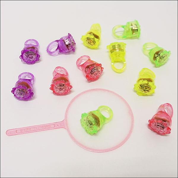 ピカピカ光って浮かぶ花の指輪 36個 / 縁日 景品 光る おもちゃ