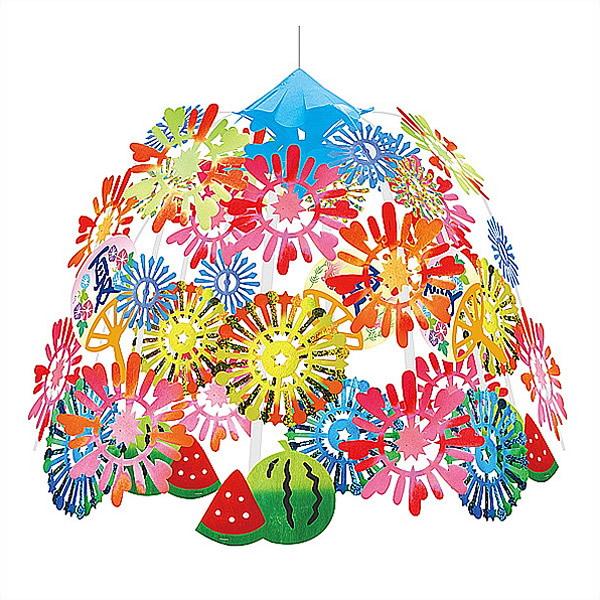 660円 即発送可能 夏祭り装飾 盛夏花火2段センター ディスプレイ 装飾 飾り