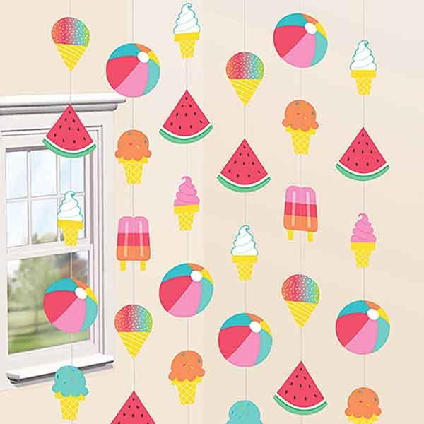 夏装飾 サマーポップモチーフライン6本セット L210cm