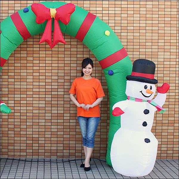 クリスマス エアブロー 装飾 アーチ サンタ＆スノーマン W350cm×H240cm