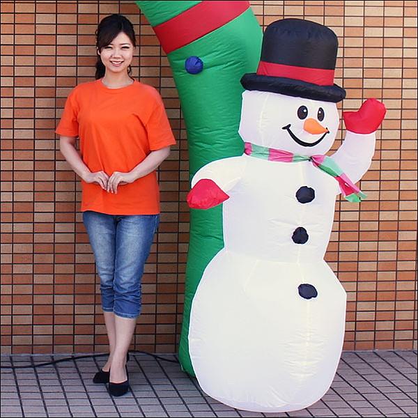 【大特価】クリスマス サンタ＆スノーマン エアブロー ディスプレイアーチ 玄関 クリスマス エアブロー 装飾 アーチ サンタ＆スノーマン W350cm×H240cm