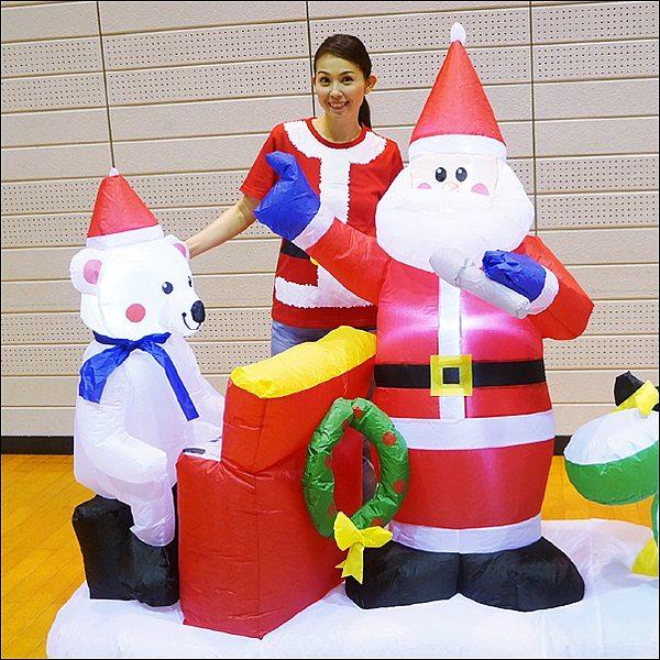 クリスマス エアブロー 装飾 サンタバンド W300cm/ ディスプレイ