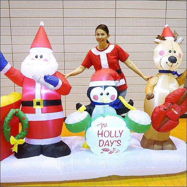 クリスマス エアブロー 装飾 サンタバンド W300cm/ ディスプレイ 