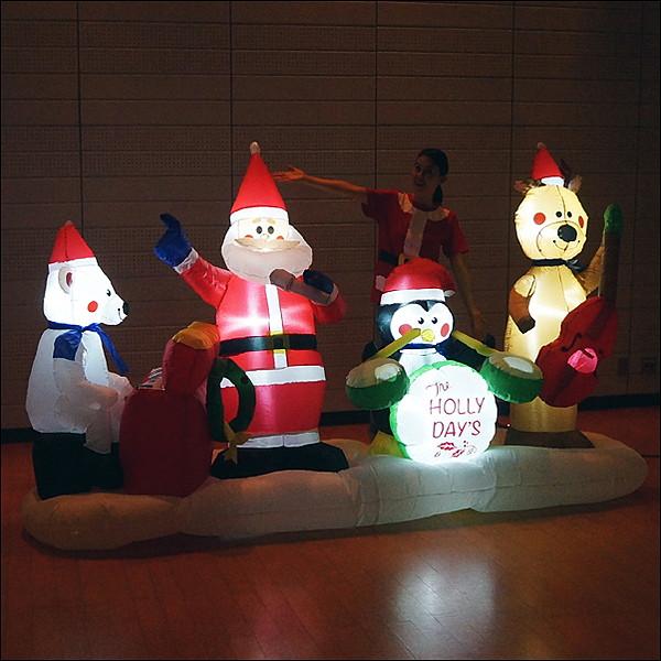 クリスマス エアブロー 装飾 サンタバンド W300cm/ ディスプレイ 