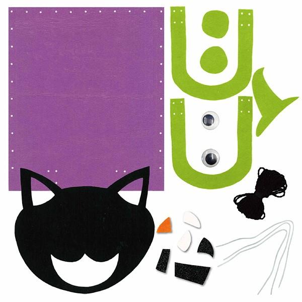 ハロウィングッズ キャットフェルトバッグ手作り工作キット Felt Bag Kit Cat No 販促イベント屋 通販 Yahoo ショッピング