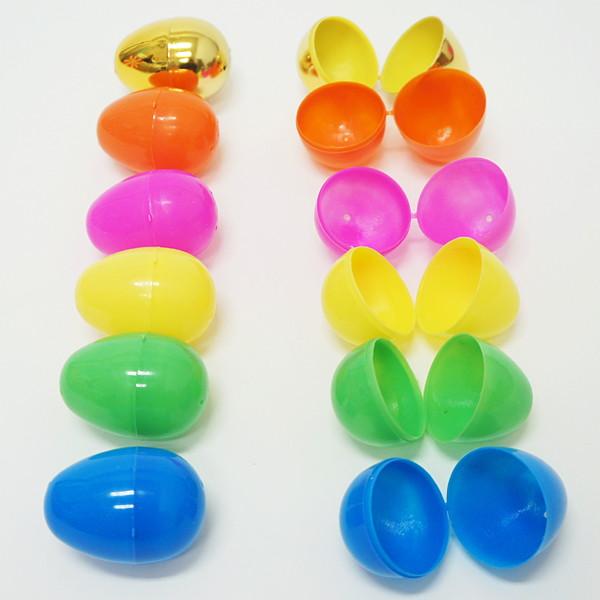 イースター カラフルカプセルたまご 金色入り 約H6cm 68個+予備4個
