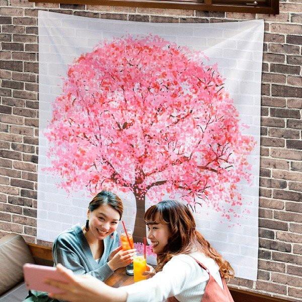 桜装飾 さくら満開バックウォールタペストリー H120cm×W120cm / 桜 