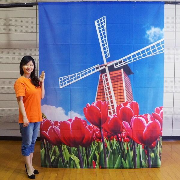 在庫限り特価 春の装飾 春のバックスクリーンシート チューリップ風車 H240cm W175cm 飾り ディスプレイ No 販促イベント屋 通販 Yahoo ショッピング
