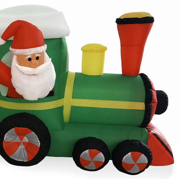 クリスマスエアブロー装飾　サンタプレゼントトレイン2車両　約L246cm / クリスマス 装飾 飾り｜event-ya｜02