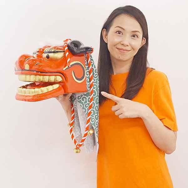 全長70cm　LLサイズ　口が開く獅子頭　鈴付 / 正月 装飾 飾り 獅子舞 ししまい/ 動画有｜event-ya｜04