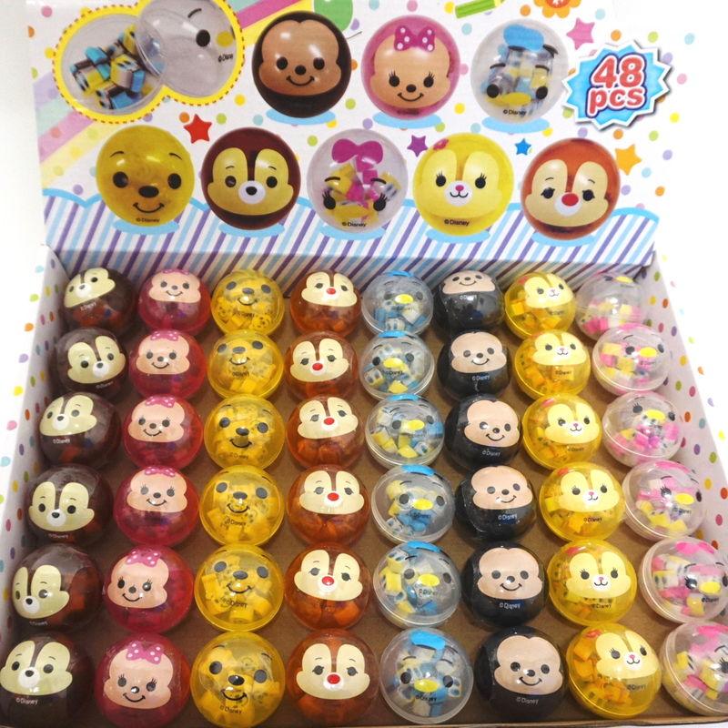 ディズニー消しゴム入りまんまるカプセル H4cm 48個 箱入り / 縁日