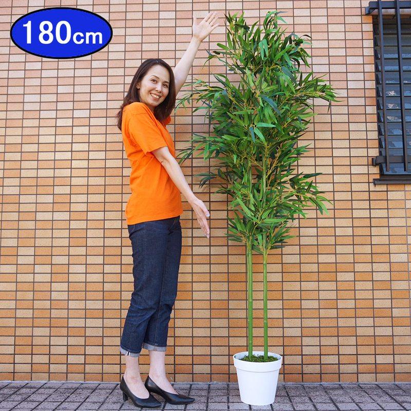 鉢ポット4本立て、七夕用人工竹笹 H180cm /置くだけ簡単 スタンド不要