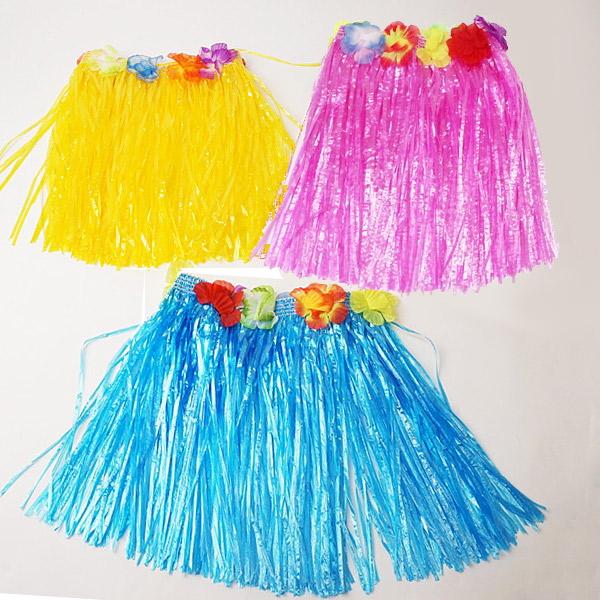 ダンス用30cm腰みの 12枚セット（桃・青・黄各4枚） / フラダンス 衣装