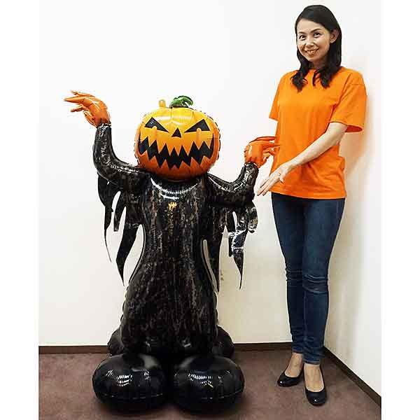 装飾用ハロウィンバルーン 空気で自立する大きなバルーン ジャックランタン H134cm /メール便可/動画有|event-ya|02