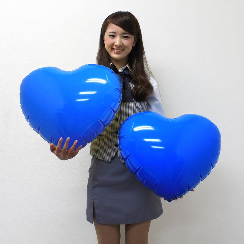 ハート型ビニール風船 無地45cm 青 / ビニール 風船 ハート型
