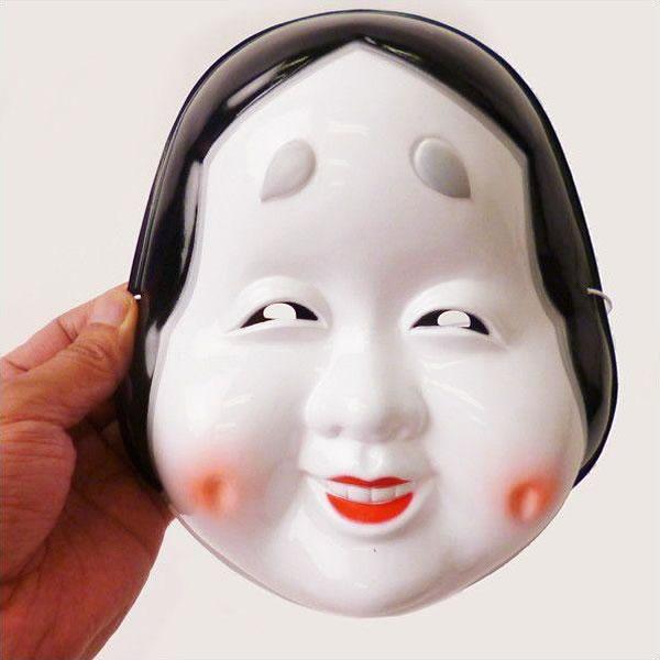 お面 おかめ 約H23cm/ドジョウ掬い 縁日 盆踊り 一発芸 隠し芸