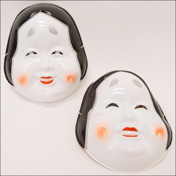 お面 おかめ 約H23cm/ドジョウ掬い 縁日 盆踊り 一発芸 隠し芸