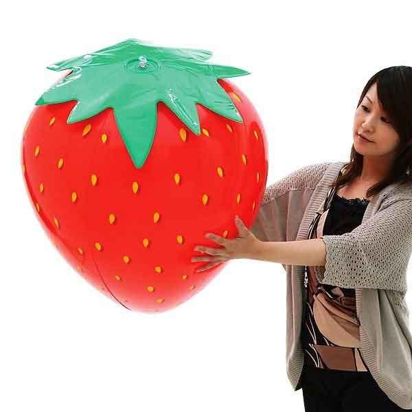 イチゴ装飾 ビニールエアPOPバルーン いちご H63×W51cm : 販促イベント