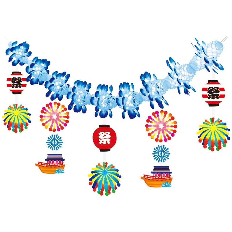 夏祭り装飾 屋形船花火ガーランド L160cm ディスプレイ 装飾 飾り メール便可 No 7624 販促イベント屋 通販 Yahoo ショッピング