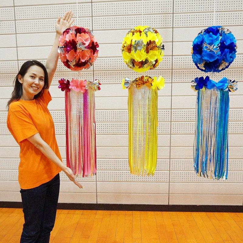 七夕 ラインくす玉吹流し（100cm） / 吹き流し 装飾 飾り ディスプレイ