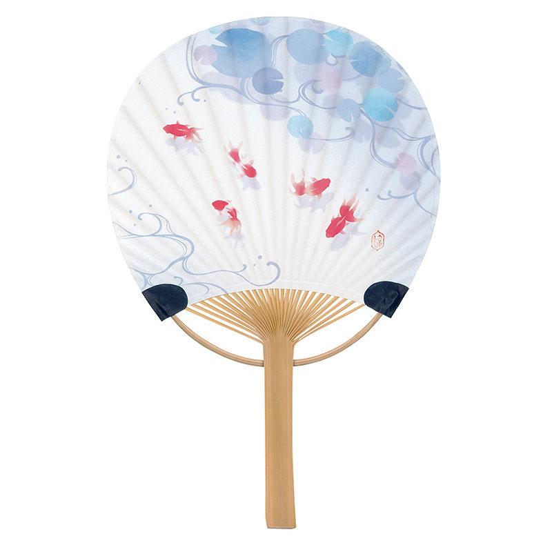 ミニ竹うちわ(10本) 夢金魚 / うちわ 団扇 ノベルティ 景品 販促 粗品